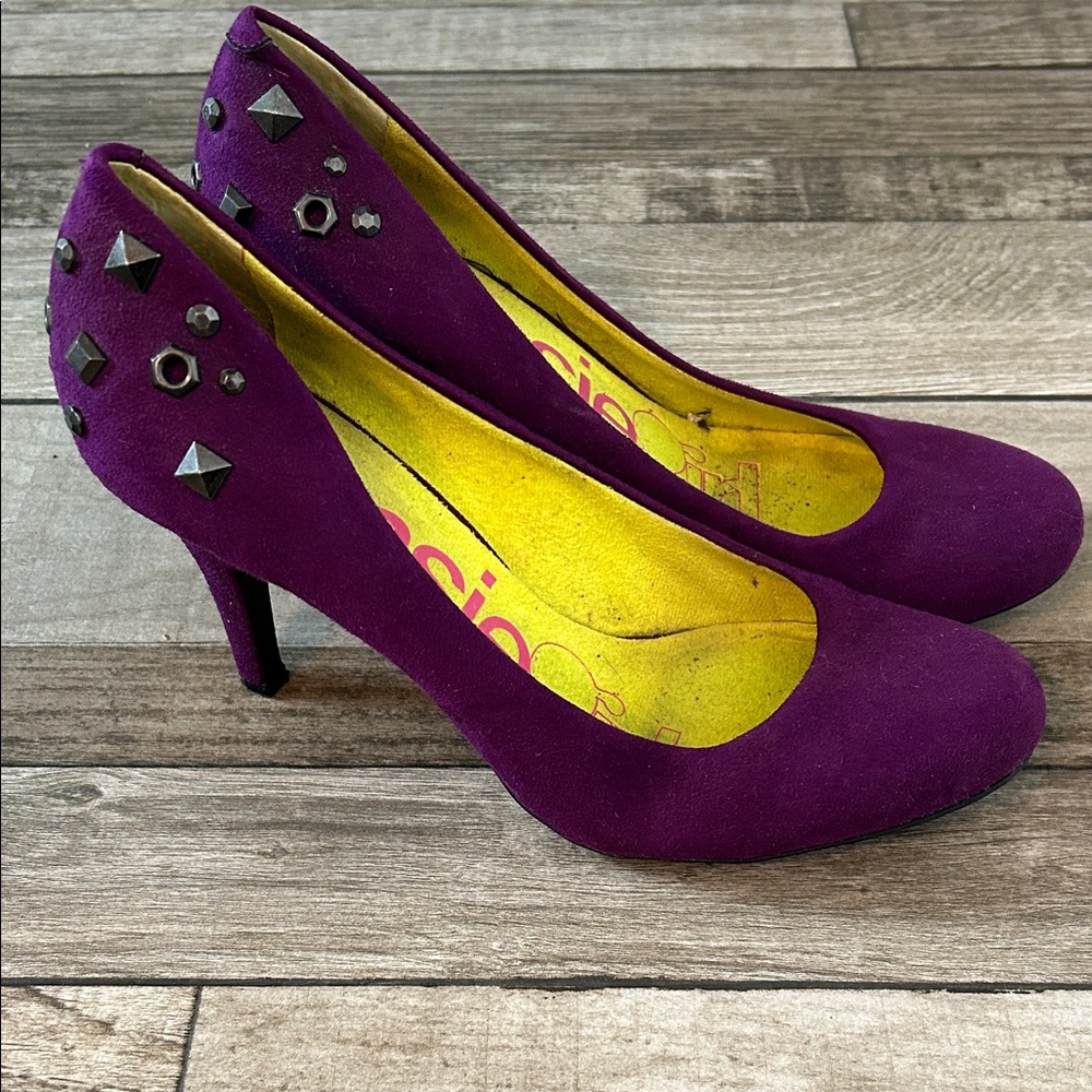 Purple Studded Suede Kensie Girl Women's Heels size 9